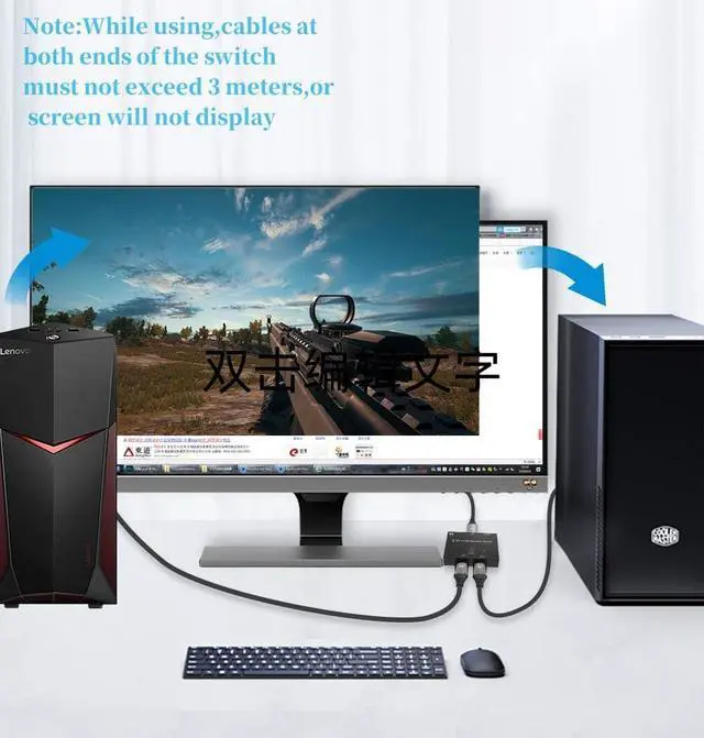 Alt view image 3 of 7 - BUCIER DisplayPort 8K DP 1.4 Switch Bi-Direction 8K@30Hz 4K@120Hz Splitter Converter for Multiple Source and displays.