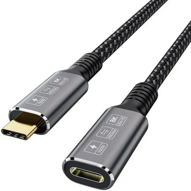 Main image of BUCIER USB4 Extension 8K 240W Cable 0.8M Thunderbolt 4 USB 4.0 Type-c Male to Female Ultra HD 8K@60Hz Charging 40Gbps Data Transfer External SSD eGPU