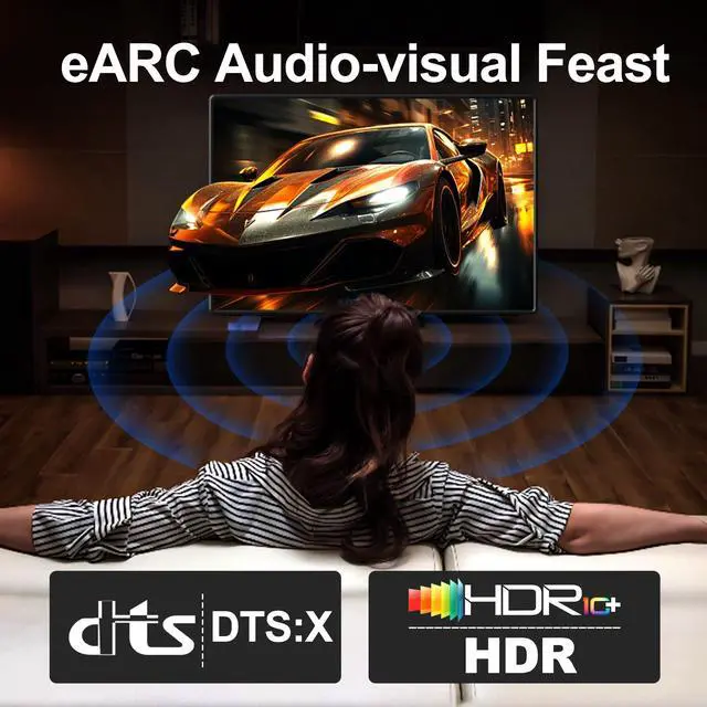 Alt view image 3 of 6 - BUCIER 16K HDMI 2.2 Cable 3m 10ft High Speed 96Gbps 12Bit 16K@60Hz 8K@240Hz 4K@480Hz Braided Gold Plated UHD HDR Support HDCP 3D HDMI Connection Compatible with PS5 Monitor TV