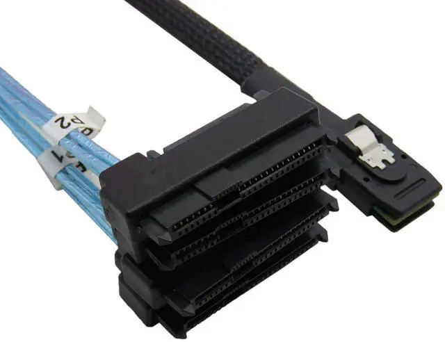 Alt view image 4 of 7 - BUCIER Mini SAS 36 SFF-8087 to (4) SFF-8482 Connectors with SATA Power 1m