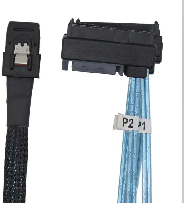 Alt view image 5 of 7 - BUCIER Mini SAS 36 SFF-8087 to (4) SFF-8482 Connectors with SATA Power 1m