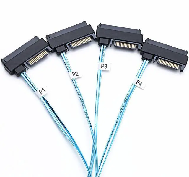 Alt view image 7 of 7 - BUCIER Mini SAS 36 SFF-8087 to (4) SFF-8482 Connectors with SATA Power 1m