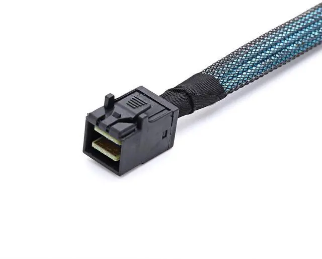 Alt view image 5 of 7 - BUCIER SFF-8643 Internal Mini SAS HD to (4) 29pin SFF-8482 connectors with SAS 15pin Power Port 12GB/S Cable (1M)