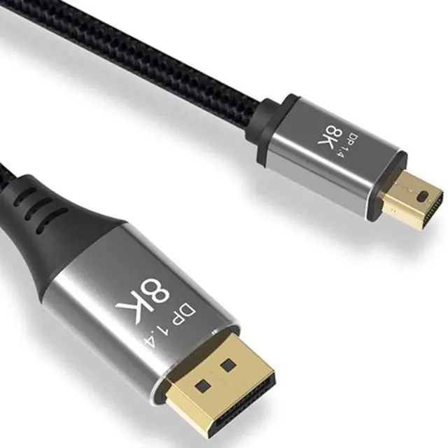 Main image of BUCIER 2M 6.6FT Mini DP to DisplayPort Cable 8K(7680x4320)@60Hz 4K@144Hz Display Port 1.4 Bi-Directional Transmission DP to Mini DisplayPort 8K