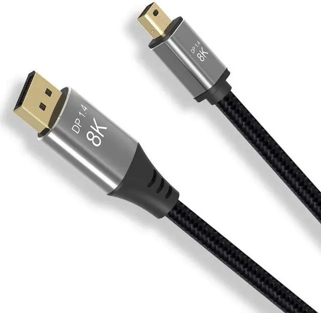 Alt view image 2 of 7 - BUCIER 2M 6.6FT Mini DP to DisplayPort Cable 8K(7680x4320)@60Hz 4K@144Hz Display Port 1.4 Bi-Directional Transmission DP to Mini DisplayPort 8K