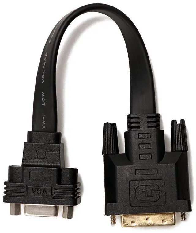 Alt view image 7 of 7 - BUCIER Active DVI-D Dual Link 24+1 Male to VGA Female Video with Flat Cable Adapter Converter Black