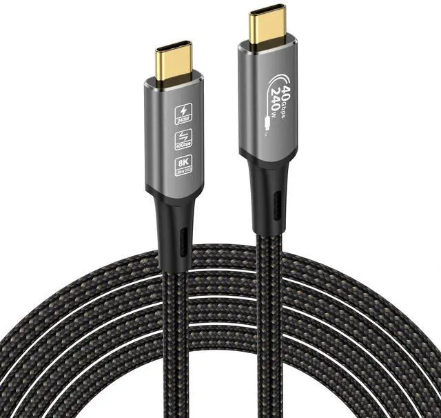 Main image of Vszerda USB4 Cable, with Thunderbolt 4 Cable, 240W Charging, 40Gbps Data, 8K @ 60Hz 4K120Hz HDR, PD3.1, USB C to USB C Cable, M1 M2 M3 SSD Laptops Monitor  3M