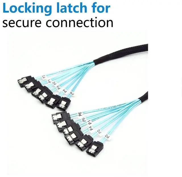 Alt view image 3 of 7 - BUCIER High Speed 6Gbps Sata 6 SATA Cable SAS Cable for Server 6 Pieces (1m)