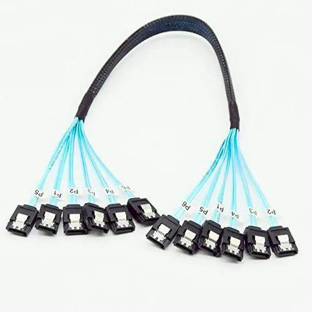 Alt view image 7 of 7 - BUCIER High Speed 6Gbps Sata 6 SATA Cable SAS Cable for Server 6 Pieces (1m)