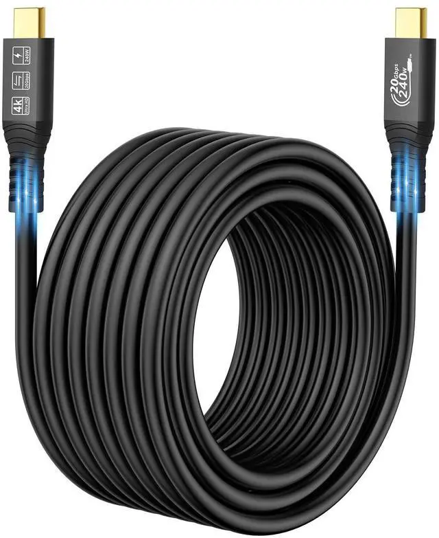 Main image of BUCIER USB C Extension Cable 240W/20Gbps 5M 16.5FT, USB C 3.2 Gen2 48V/5A PD3.1, 4K@60Hz Video Output Cord, USB Male to Male Connection Suport Thunderbolt 3