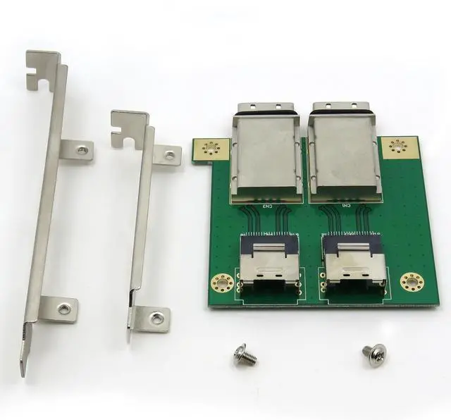 Main image of BUCIER Dual Mini SAS SFF-8088 to SAS36P SFF-8087 Adapter in PCI Bracket