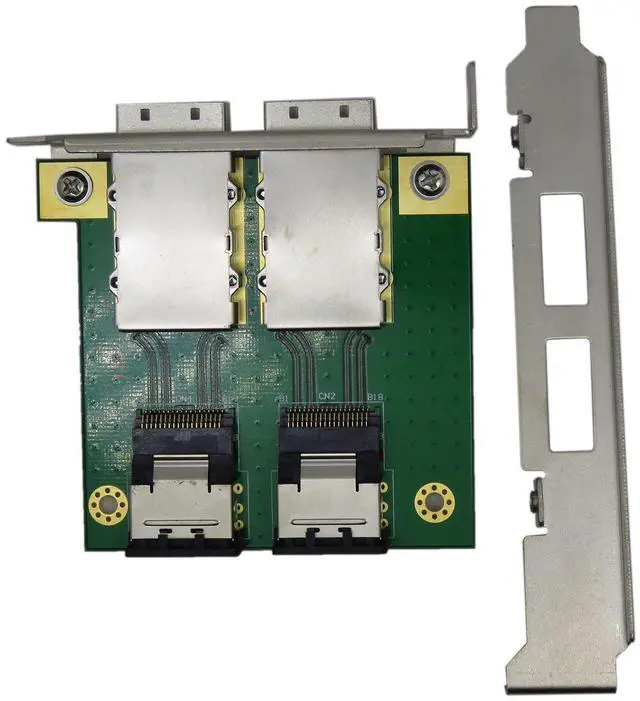 Alt view image 3 of 4 - BUCIER Dual Mini SAS SFF-8088 to SAS36P SFF-8087 Adapter in PCI Bracket