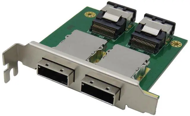 Alt view image 4 of 4 - BUCIER Dual Mini SAS SFF-8088 to SAS36P SFF-8087 Adapter in PCI Bracket