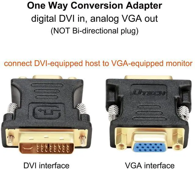 Alt view image 5 of 7 - BUCIER DVI Male to VGA Female Adapter High Speed DVI-I24+5 Port Converter for HDTV, Plasma, DVD and Projector