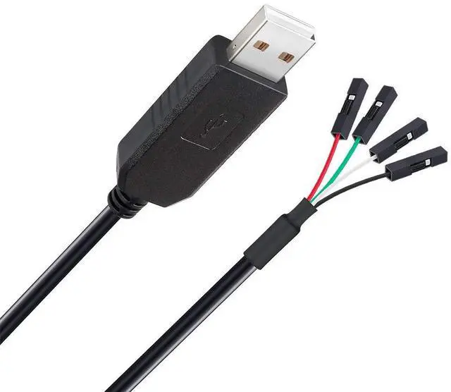 Alt view image 4 of 7 - USB to TTL Serial 3.3V Adapter Cable TX RX Signal 4 Pin 0.1 inch Pitch Female Socket PL2303 Prolific Chip Windows 10 8 7 XP Vista (6ft, Black)