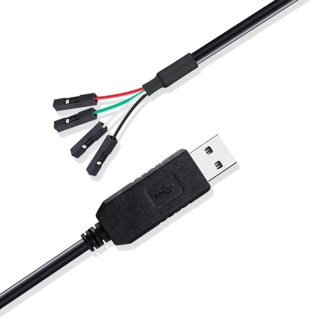 Alt view image 5 of 7 - USB to TTL Serial 3.3V Adapter Cable TX RX Signal 4 Pin 0.1 inch Pitch Female Socket PL2303 Prolific Chip Windows 10 8 7 XP Vista (6ft, Black)