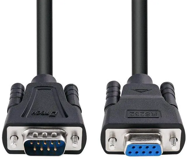Main image of 15ft COM Port Serial Cable Male to Female RS232 Extension 9 Pin Straight Through Cord