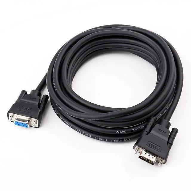 Alt view image 2 of 6 - 15ft COM Port Serial Cable Male to Female RS232 Extension 9 Pin Straight Through Cord