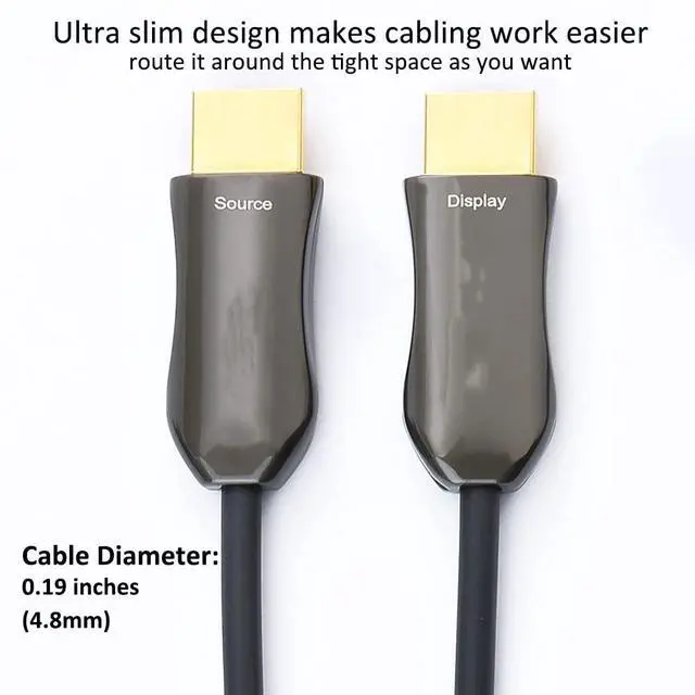 Alt view image 3 of 7 - BUCIER Ultra Slim Extra Long Fiber Optic HDMI 2.0 Cable 100 Feet Supports 4K 60Hz 18Gbps High Speed for Projector Laptop Computer Monitor TV Camera (31 Meters)