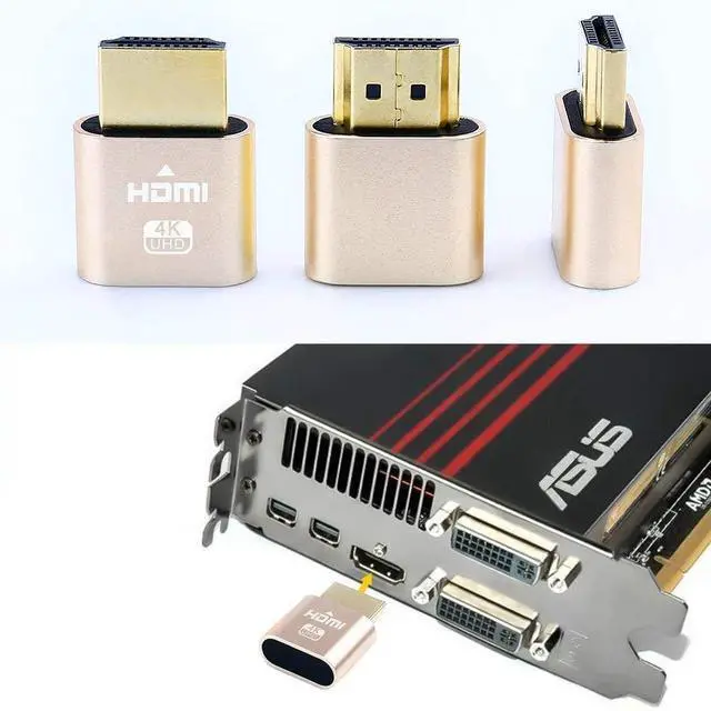 Alt view image 2 of 7 - BUCIER HDMI Dummy Plug 4K Display Emulator Compatible with Windows Mac OSX Linux (fit-Headless, 3 Pack)