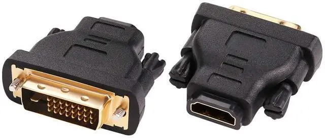 Alt view image 7 of 7 - BUCIER DVI to HDMI Adapter DVI Male to HDMI Female Bi-Directional DVI-D Port Converter 4K 1080P Gold Plated Connector