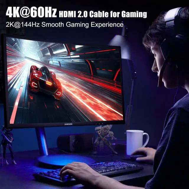 Alt view image 3 of 7 - BUCIER Short HDMI Cable 2FT, 5-Pack, High Speed HDMI 2.0 Cable Supports 4K@60Hz, 2K, 1080P, HDCP 2.2, HDR, ARC & Ethernet, Compatible with Monitor, TV, Xbox, PS5/4/3, Laptop, Roku, etc