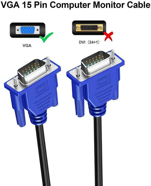 Alt view image 6 of 7 - BUCIER 3FT VGA to VGA Cable 5-Pack, 1080P Full HD, 15Pin Male to Male, Computer, Laptop, Monitor, Projector Compatible
