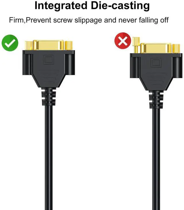 Alt view image 5 of 7 - BUCIER 2-Pack VGA Extension Cable 6ft, VGA Cord Male to Female 15 Pin (NOT 9 Pin), SVGA HD15 Monitor Video Adapter Cable Support 1080P Full HD for Laptop, PC, Projector, HDTV, Display