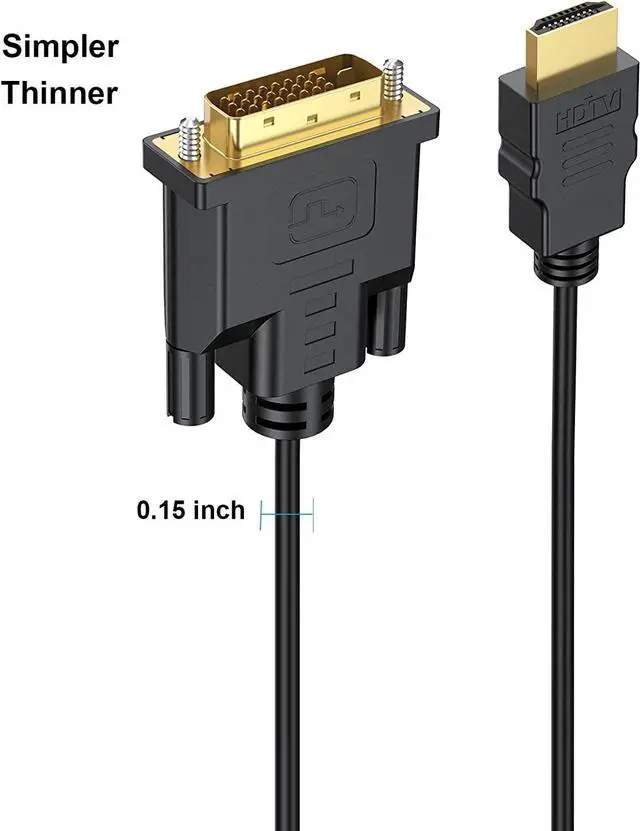 Alt view image 6 of 7 - BUCIER HDMI to DVI Cable 3ft 10-Pack, Bidirectional DVI to HDMI Cord Adapter 1080P Video High Speed Compatible for Computer, PC, Raspberry Pi, Roku, Xbox One, PS4 PS3, Graphics Card