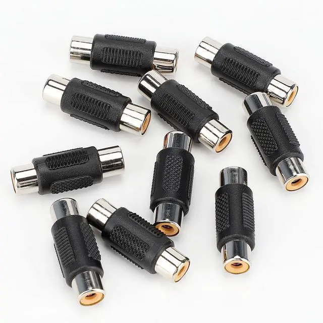 Alt view image 6 of 7 - BUCIER RCA Female to Female Coupler, 3 Pack Audio Video Adapter Connector Gold Plated Jack to Jack Converter Cables Extender for Speaker, Amplifier, TV, Cable, Silver