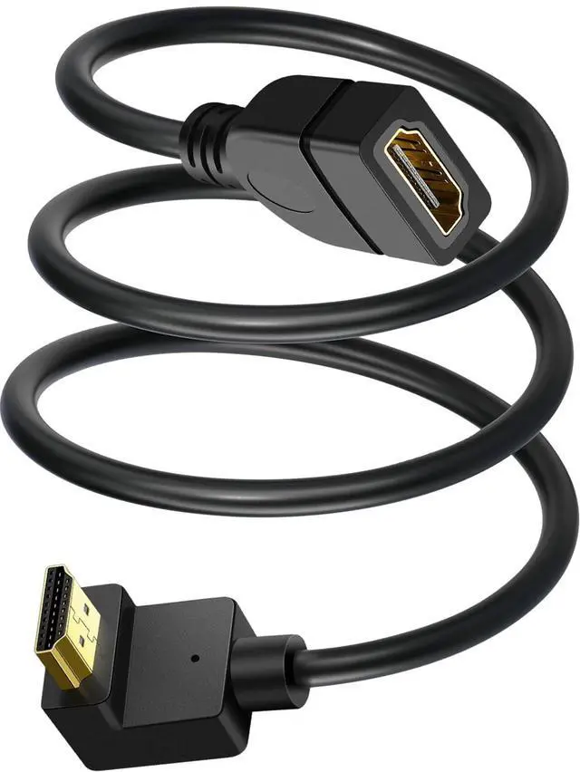 Main image of BUCIER HDMI Extension Cable Up Angle 1.5 Feet 4K HDMI Extender Cable Male to Female Adapter Cord 90 Degree HD Video Converter Short Wire for Monitor, Laptop, Projector, HDTV