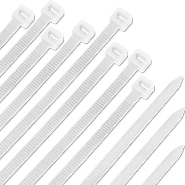 Main image of BUCIER 100pcs Zip Ties Plastic Cable Zip Ties Self-Locking Nylon Wire Ties Heavy Duty Ultra Strong Zip Straps (10 Inch, White)