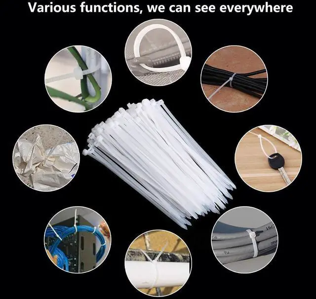 Alt view image 2 of 5 - BUCIER 100pcs Zip Ties Plastic Cable Zip Ties Self-Locking Nylon Wire Ties Heavy Duty Ultra Strong Zip Straps (10 Inch, White)