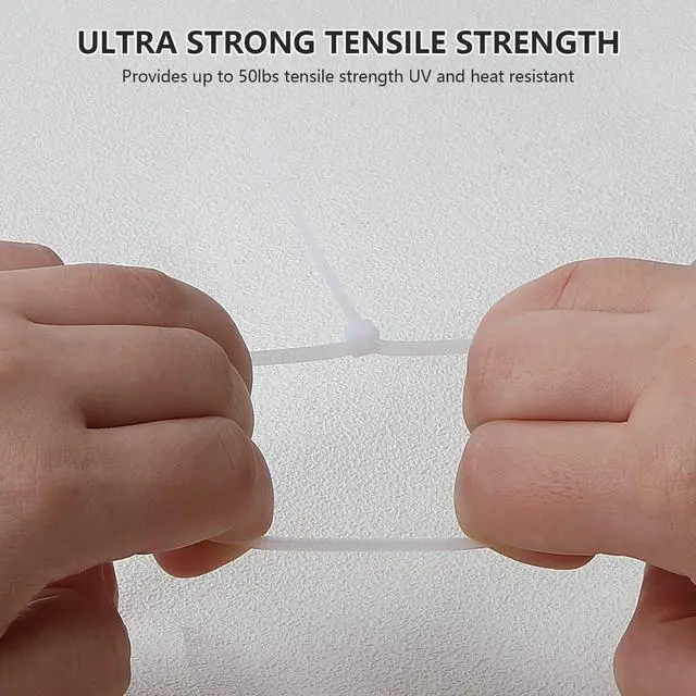 Alt view image 6 of 7 - BUCIER 250pcs Zip Ties Plastic Cable Zip Ties Self-Locking Nylon Wire Ties Heavy Duty Ultra Strong Zip Straps (10 Inch, White)