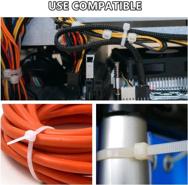 Alt view image 7 of 7 - BUCIER 250pcs Zip Ties Plastic Cable Zip Ties Self-Locking Nylon Wire Ties Heavy Duty Ultra Strong Zip Straps (10 Inch, White)