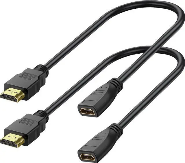 Main image of BUCIER HDMI Extender Cable - 1 Feet, High Speed HDMI Male to Female Adapter for HDTV, Monitor, PC, Laptop, Projector 2 Pack
