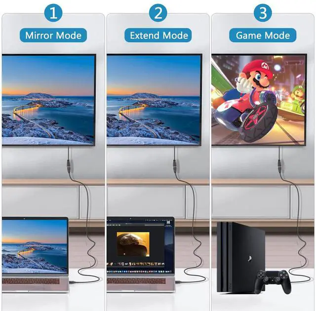 Alt view image 5 of 7 - BUCIER HDMI Extender Cable - 1 Feet, High Speed HDMI Male to Female Adapter for HDTV, Monitor, PC, Laptop, Projector 2 Pack