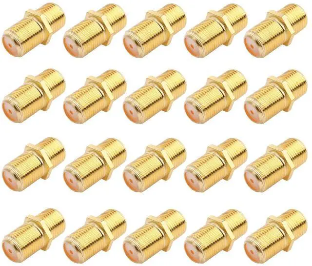 Main image of BUCIER Coaxial Cable Connector F-Type RG6 Cable Extension Adapter (Pack of 20)