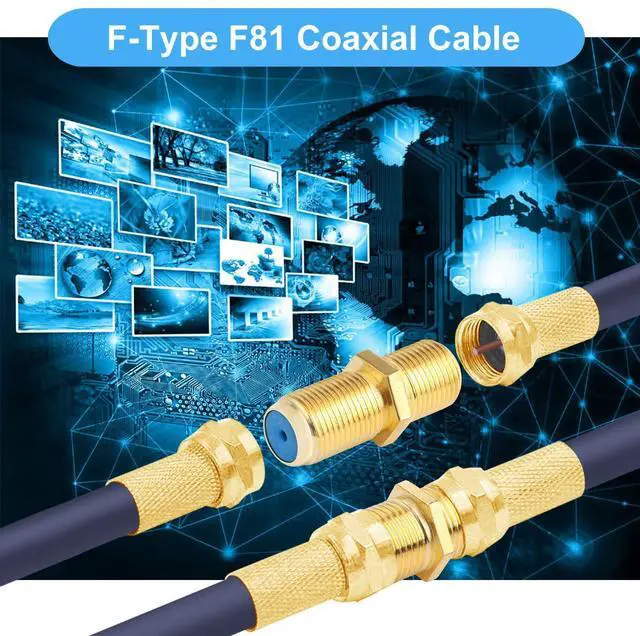 Alt view image 2 of 7 - BUCIER F81 Splice Barrel Connector 3GHz Female to Female F-Type Coaxial Cable Extension Adapter Couplers (Packof 5, Gold)