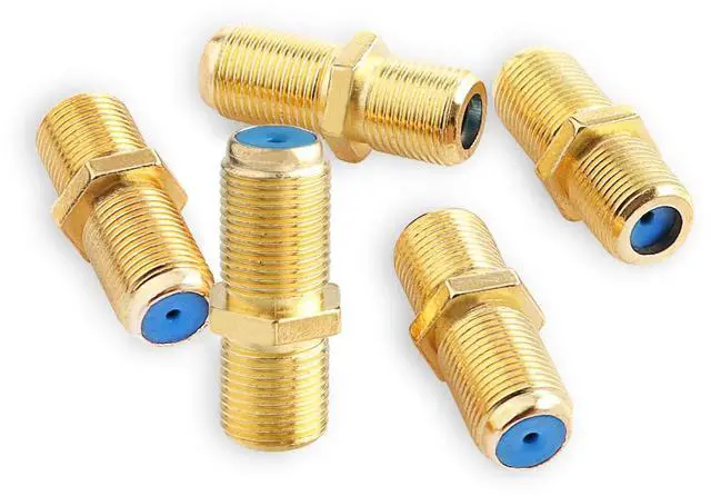 Alt view image 7 of 7 - BUCIER F81 Splice Barrel Connector 3GHz Female to Female F-Type Coaxial Cable Extension Adapter Couplers (Packof 5, Gold)