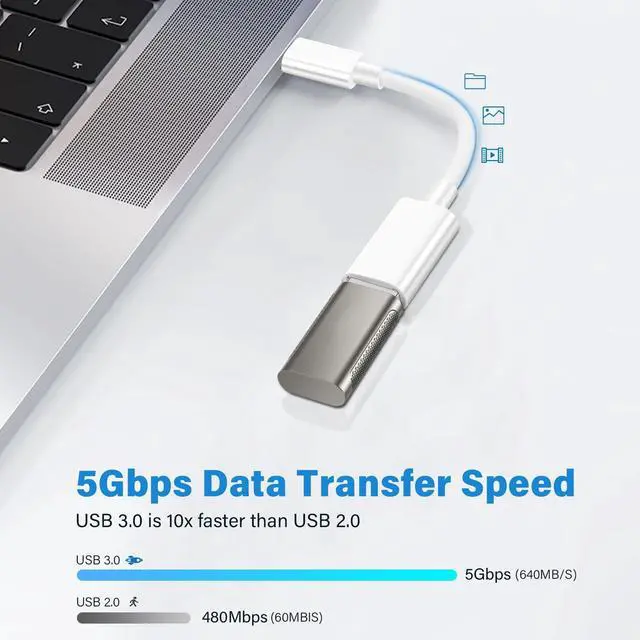 Alt view image 3 of 7 - BUCIER USB C Male to USB Female Adapter Cable, USB Type C to USB Adapter 2 Pack OTG Cable High Speed USB to USB C Converter Compatible with MacBook Pro/Air, iPad Pro, Samsung Notebook, Smartphone