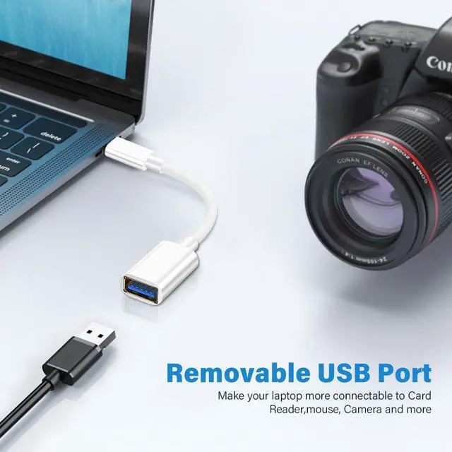 Alt view image 5 of 7 - BUCIER USB C Male to USB Female Adapter Cable, USB Type C to USB Adapter 2 Pack OTG Cable High Speed USB to USB C Converter Compatible with MacBook Pro/Air, iPad Pro, Samsung Notebook, Smartphone