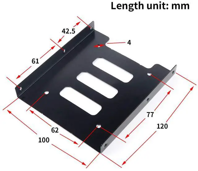 Alt view image 3 of 7 - BUCIER HDD SSD Mounting Bracket 2.5 to 3.5 Adapter Hard Drive Holder (Single Drive, Pack of 2)