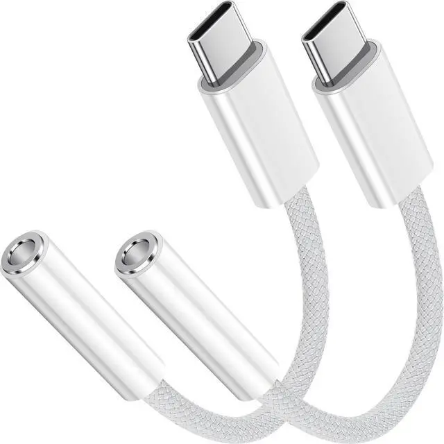 Main image of BUCIER USB C to 3.5mm Jack Audio Adapter 2 Pack USB Type C to Headphone Aux Jack Adapter Dongle Cord Compatible with iPhone 15 Pro Max, Samsung Galaxy S24 S23 Ultra, iPad Pro, MacBook