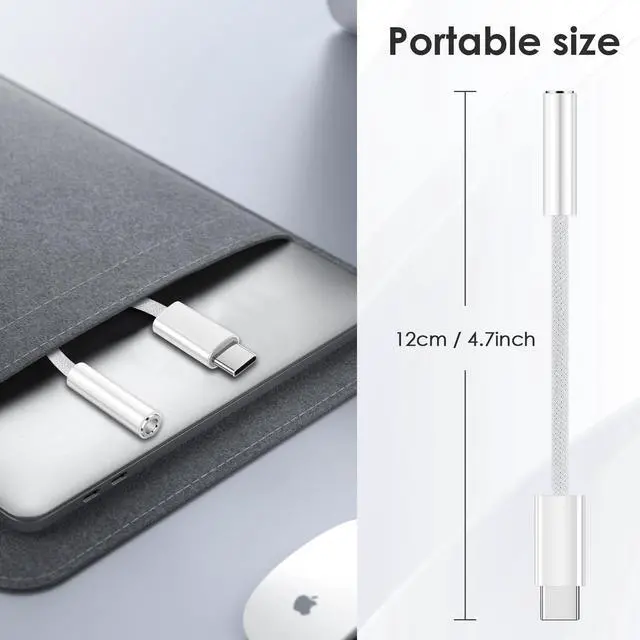 Alt view image 6 of 7 - BUCIER USB C to 3.5mm Jack Audio Adapter 2 Pack USB Type C to Headphone Aux Jack Adapter Dongle Cord Compatible with iPhone 15 Pro Max, Samsung Galaxy S24 S23 Ultra, iPad Pro, MacBook