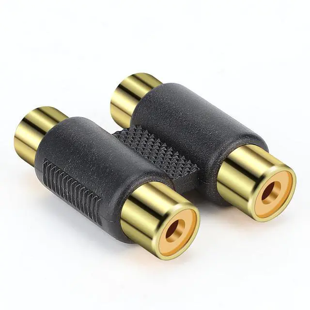 Alt view image 6 of 7 - BUCIER 2 RCA Female Jack to Female Jack Adapter Coupler Gold Plated RCA Connector Extender Dual RCA A/V Cable Jointer Converter for Speaker, Amplifier, RCA Cable, Gold