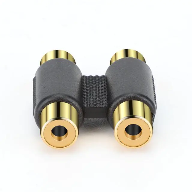 Alt view image 7 of 7 - BUCIER 2 RCA Female Jack to Female Jack Adapter Coupler Gold Plated RCA Connector Extender Dual RCA A/V Cable Jointer Converter for Speaker, Amplifier, RCA Cable, Gold