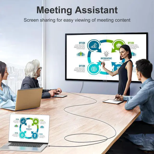 Alt view image 4 of 7 - BUCIER 8K USB C to HDMI 2.1 Cable 3.3Ft, 48Gbps USB Type-C to HDMI Braided Cord (8K@60Hz,4K@120Hz) Compatible with Thunderbolt 4/3, for iPhone 15/15Promax, MacBook Air, iPad, XPS 17