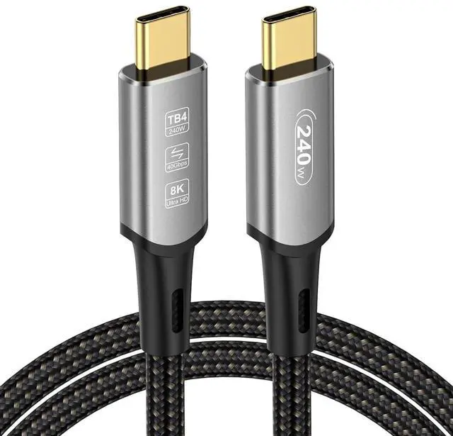 Main image of BUCIER USB 4 Cable 1.6Ft, 240W USB C Cable for Thunderbolt 4 Cable, 40Gbps 8K HD Display Type -C Cable for iPhone 15Pro/15ProMax, iPad Pro, Type-C Docking Station, Hub (USB4, 1.6ft - 240W)