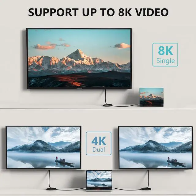 Alt view image 5 of 7 - BUCIER USB 4 Cable 1.6Ft, 240W USB C Cable for Thunderbolt 4 Cable, 40Gbps 8K HD Display Type -C Cable for iPhone 15Pro/15ProMax, iPad Pro, Type-C Docking Station, Hub (USB4, 1.6ft - 240W)